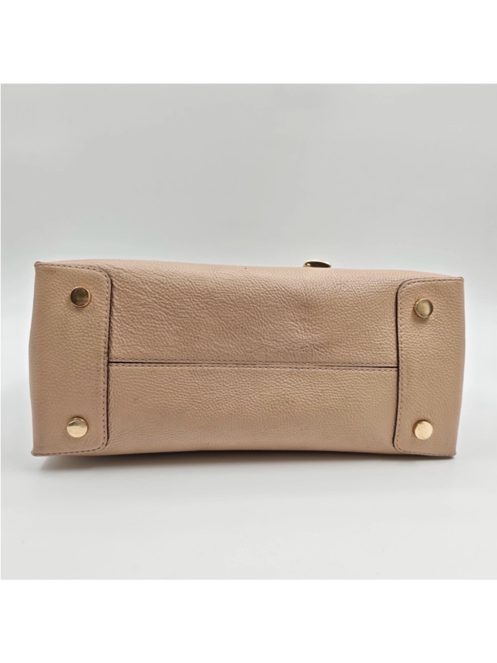 Michael Kors Taupe Leather Satchel with Padlock Charm - Picture 7 of 9